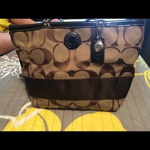 Coach Signature Stripe Tote